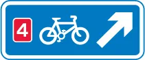 Direction of a numbered route for pedal cycles forming part of a national cycle network at a junction — UK road sign