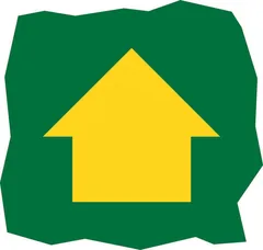Example of UK pedestrian and cycle signs: Direction along a footpath indicated by waymarks