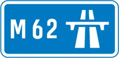 Start of motorway regulations, including the national speed limit — UK road sign