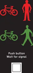 Near side light signals and instructions for pedestrians and cyclists at a Toucan crossing — UK road sign