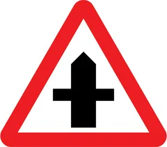 Crossroads ahead — UK road sign