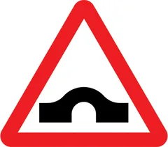 Hump bridge ahead — UK road sign