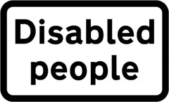 Disabled pedestrians likely to cross road ahead — UK road sign