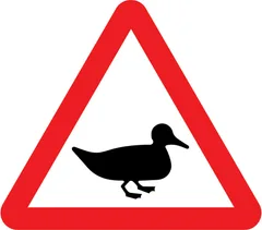 Wild fowl likely to be in road ahead — UK road sign