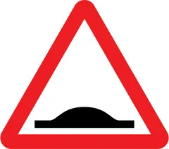 Example of UK traffic calming signs: Road hump or series of road humps ahead