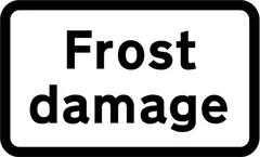 Frost damage ahead — UK road sign