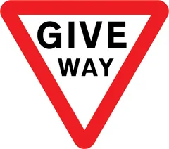 Give way to traffic on the major road — UK road sign