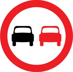 No overtaking — UK road sign