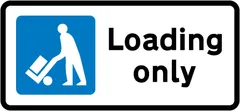 Bay reserved for loading and unloading — UK road sign