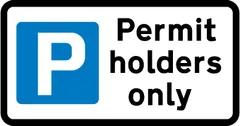 Parking place reserved for permit holders — UK road sign