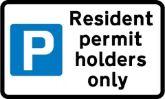 Parking place reserved for resident permit holders — UK road sign