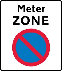 Entrance to a meter parking zone — UK road sign