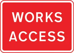 Temporary entrance to a construction or road works site — UK road sign