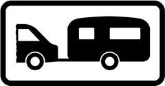 Parking for motorised caravans or caravans drawn by motor vehicles — UK road sign