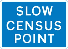 Vehicles should reduce speed on approaching a traffic survey ahead — UK road sign