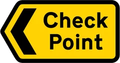 Direction to a vehicle check point — UK road sign