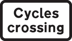 Cycles crossing ahead — UK road sign