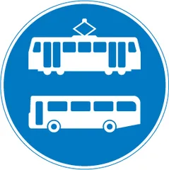 Route for use by buses and tramcars only — UK road sign