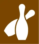 Tourist symbol for England and Wales: ten pin bowling — UK road sign
