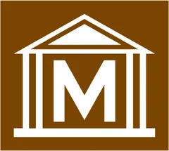 Tourist symbol for England only : museum or art gallery — UK road sign